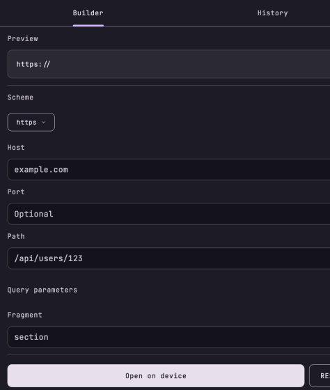Deep link builder