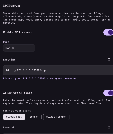 MCP server settings